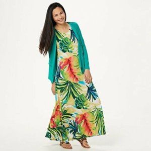 Bright & Colorful Tropical Dress, Attitudes by Renee, 1XP, Pre-Loved Condition